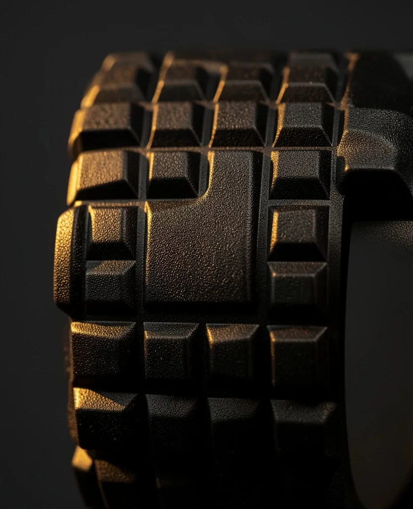 Foam roller surface texture shown in close-up detail