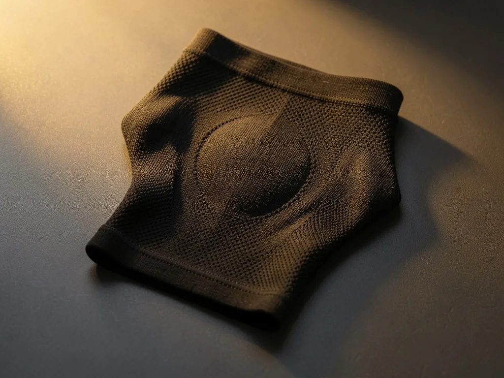 Knee support sleeve on dark surface