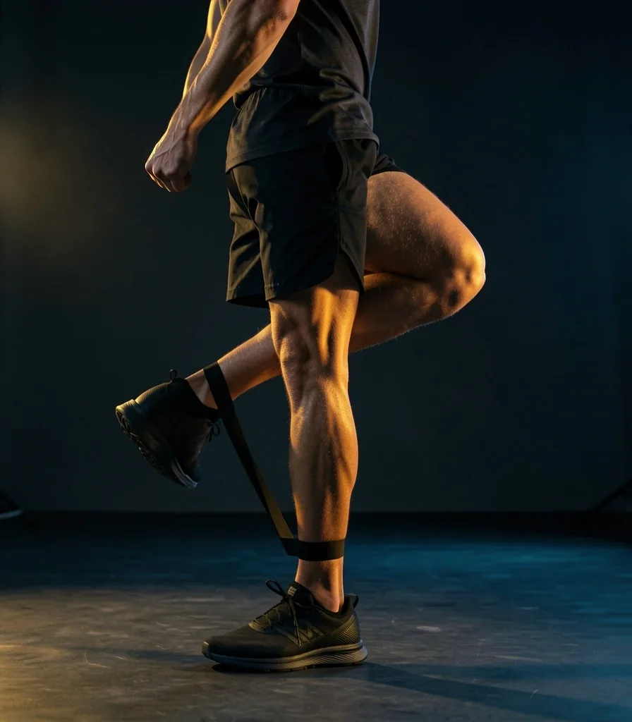 Dynamic leg swing with a resistance band for mobility