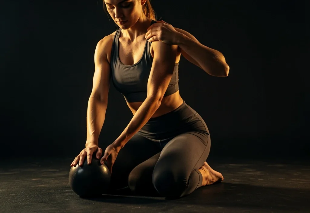 Athlete foam rolling after a workout
