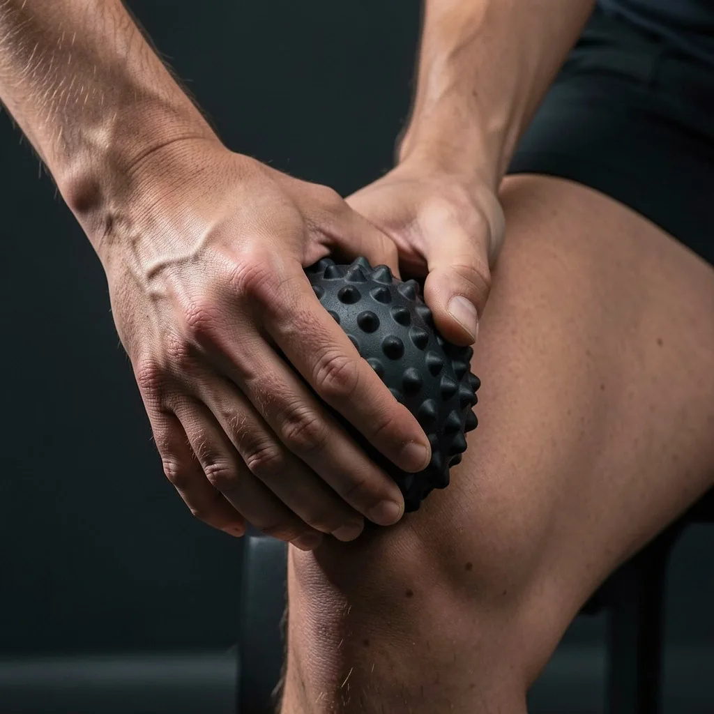 Athlete using a foam roller during recovery